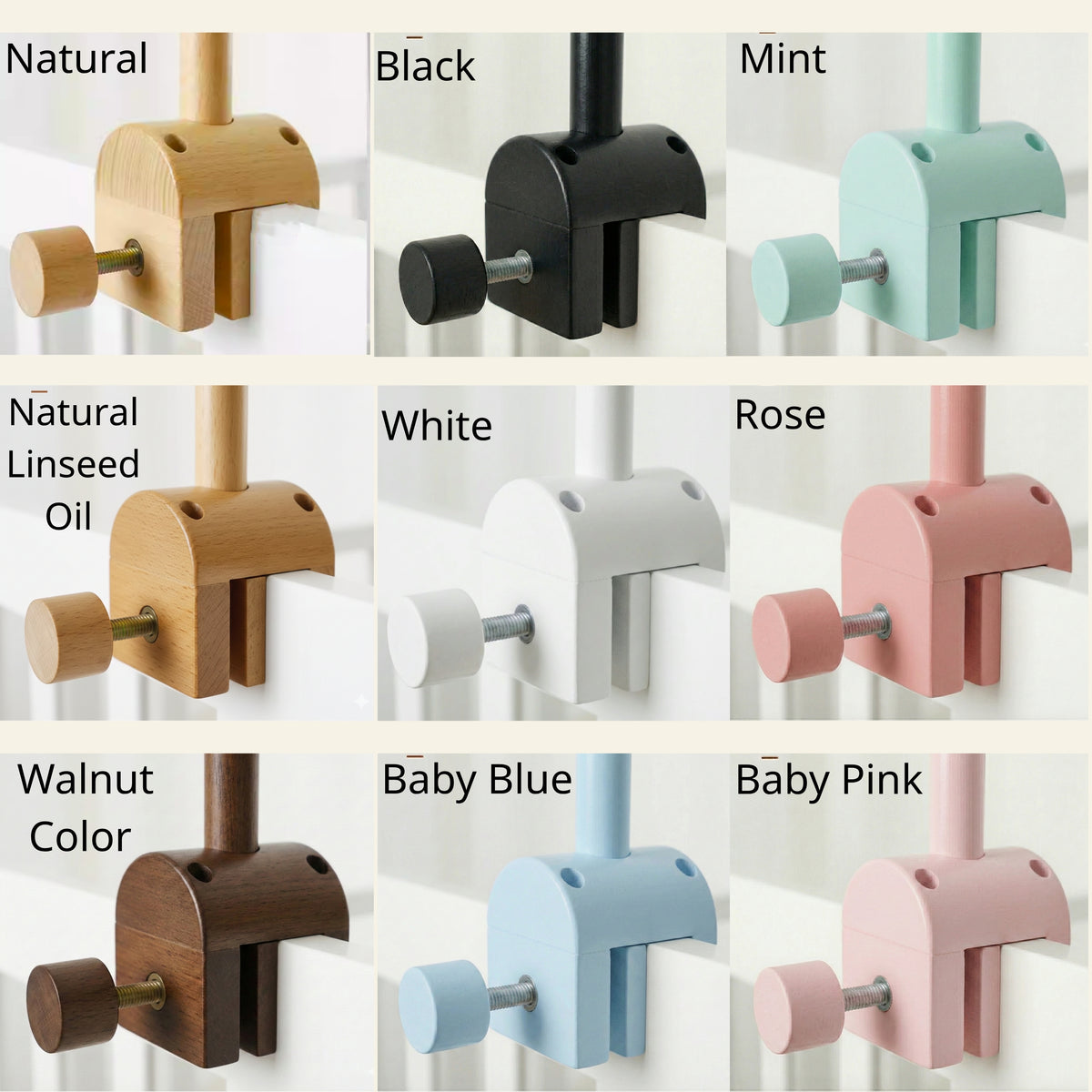 Wooden Baby Mobile Arm – Adjustable Crib Mobile Holder | Natural Beech Wood Nursery Hanger for Cribs & Playpens