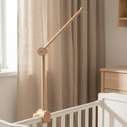 Wooden Baby Mobile Arm – Adjustable Crib Mobile Holder | Natural Beech Wood Nursery Hanger for Cribs & Playpens