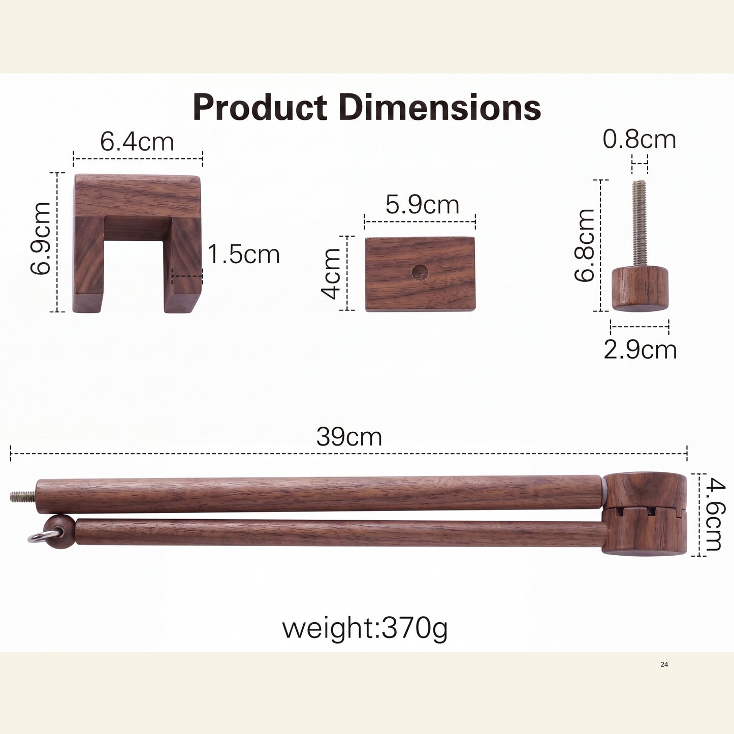 Wooden Baby Mobile Arm – Adjustable Crib Mobile Holder | Natural Beech Wood Nursery Hanger for Cribs & Playpens