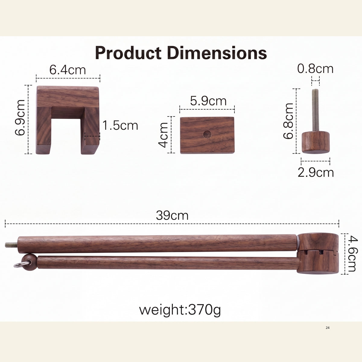 Wooden Baby Mobile Arm – Adjustable Crib Mobile Holder | Natural Beech Wood Nursery Hanger for Cribs & Playpens
