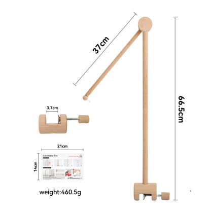 Wooden Baby Mobile Arm – Adjustable Crib Mobile Holder with Anti-Tip Base | Beech Wood Nursery Hanger in 6 Colors