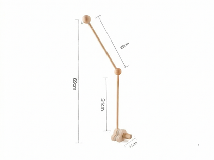 Wooden Baby Mobile Arm with Cloud Clamp – Crib Mobile Holder