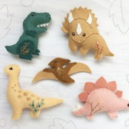Dinosaur Baby Mobile – Handmade Felt T-Rex, Triceratops, Stegosaurus & Brontosaurus | Neutral Dino Nursery Decor