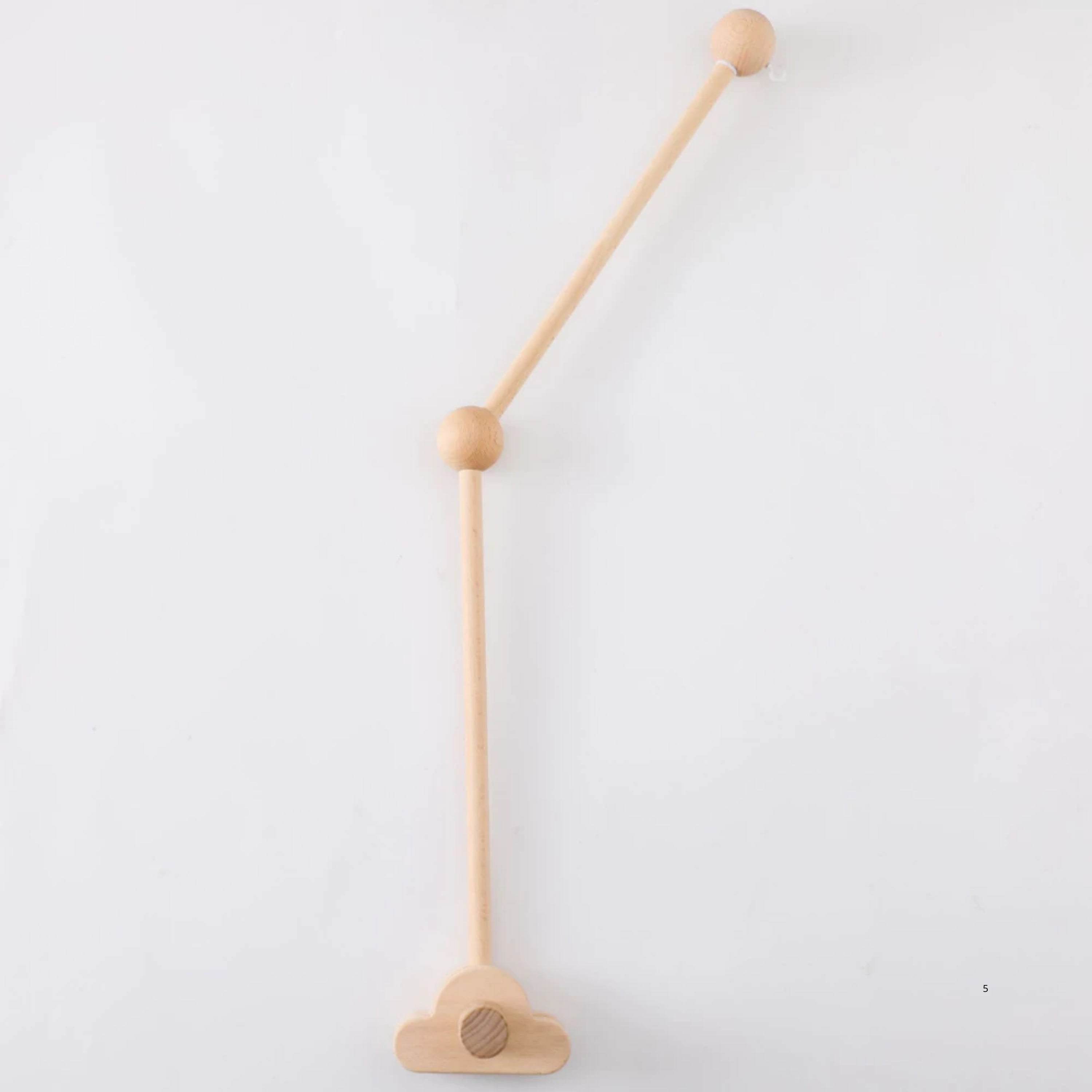 Wooden Baby Mobile Arm with Cloud Clamp – Crib Mobile Holder