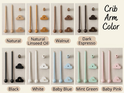 Wooden Baby Mobile Arm with Cloud Clamp – Crib Mobile Holder