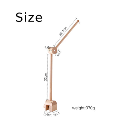 Wooden Baby Mobile Arm – Adjustable Crib Mobile Holder | Natural Beech Wood Nursery Hanger for Cribs & Playpens