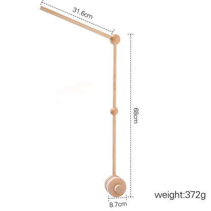 Wooden Baby Mobile Arm – Adjustable Crib Mobile Holder in 6 Colors | Natural, Walnut & White Beech Wood Nursery Hanger